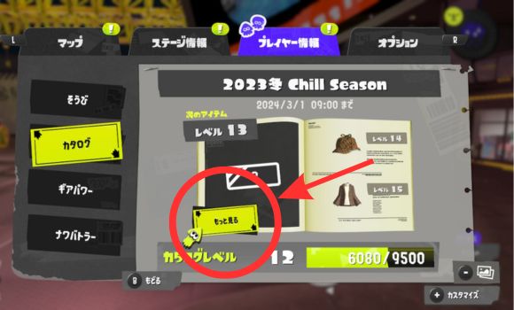 スプラトゥーン3のカタログの見方その2